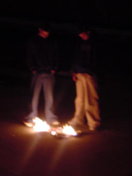 The Luminaries failed in the wind so we had a bonfire