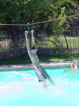 Aaron tries to walk on water